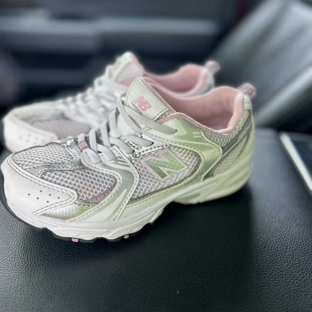 New Balance Light Pink and White Athletic Shoes
